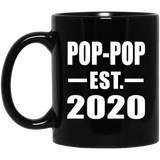 Pop-Pop Established EST. 2020 - 11oz Coffee Mug Black