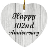 Happy 102nd Anniversary - Heart Ornament F
