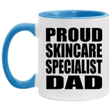 Proud Skincare Specialist Dad - 11oz Accent Mug Blue