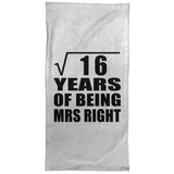 4th Anniversary Square Root of 16 Years of Being Mrs Right - Hand Towel
