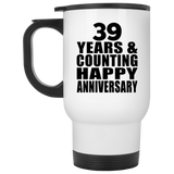Happy 39th Anniversary 39 Years & Counting - White Travel Mug