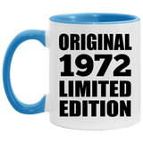 52nd Birthday Original 1972 Limited Edition - 11oz Accent Mug Blue