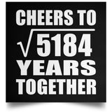 72nd Anniversary Cheers To Square Root of 5184 Years Together - Poster Square