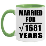 41st Anniversary Married For Square Root of 1681 Years - 11oz Accent Mug Green