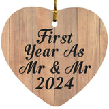 First Year As Mr & Mr 2024 - Heart Ornament C