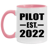 Pilot Established EST. 2022 - 11oz Accent Mug Pink