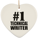 Number One #1 Technical Writer - Heart Ornament