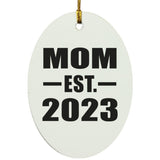 Mom Established EST. 2023 - Oval Ornament