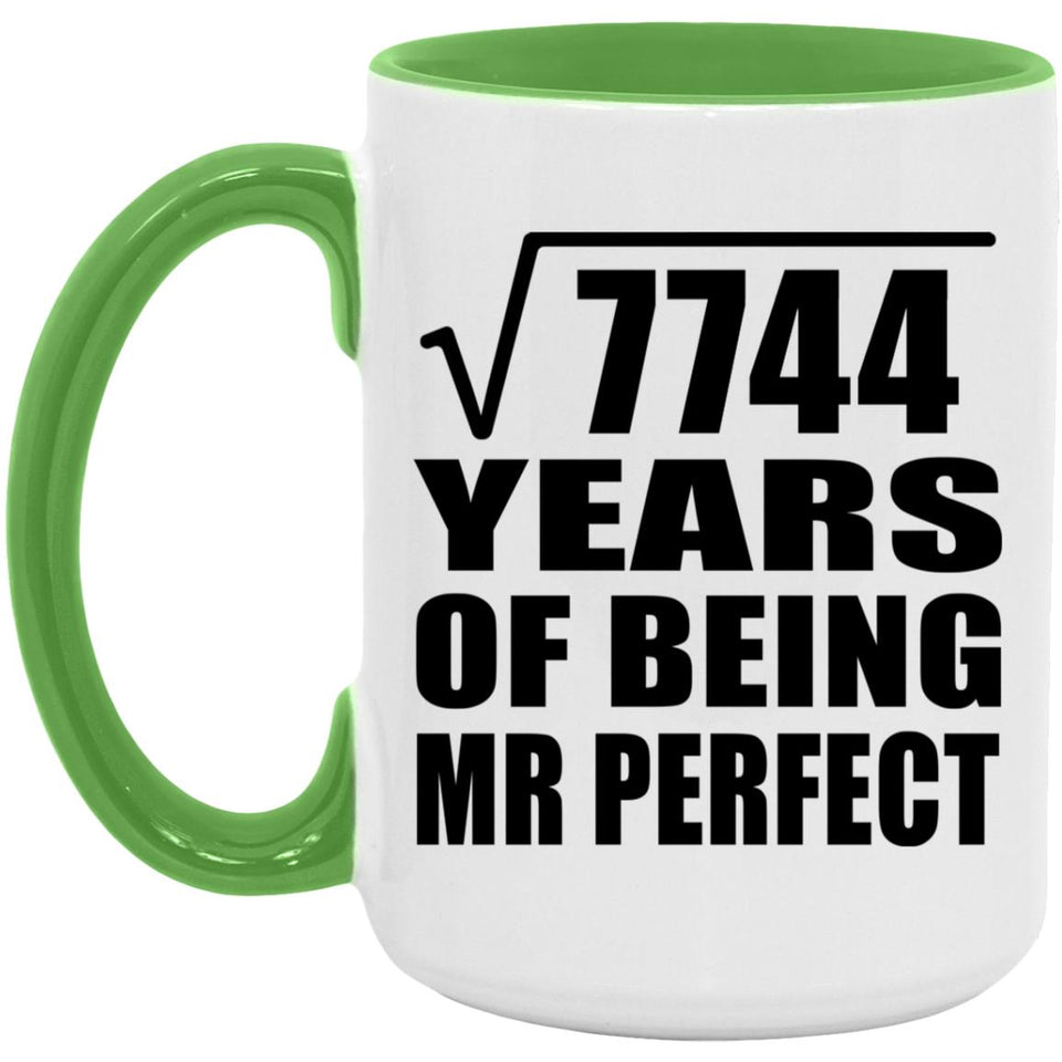 88th Anniversary Square Root of 7744 Years of Mr Perfect - 15oz Accent Mug Green