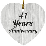 41st Anniversary 41 Years Anniversary - Heart Ornament F