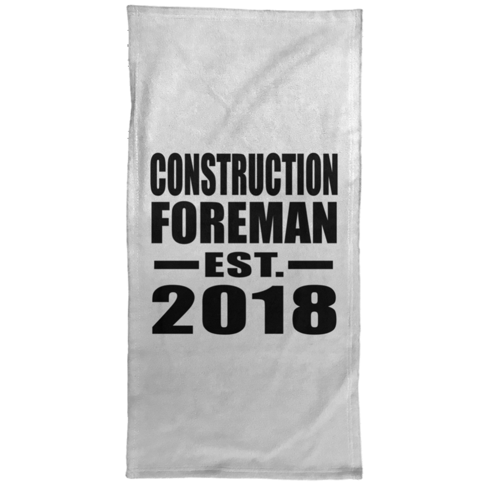 Construction Foreman Established EST. 2018 - Hand Towel