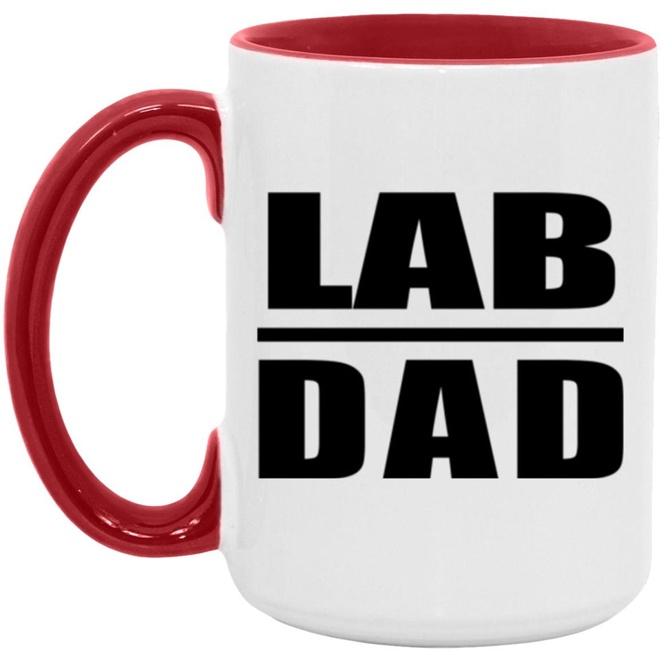 Lab Dad - 15oz Accent Mug Red