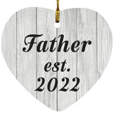Father Established Est. 2022 - Heart Ornament F