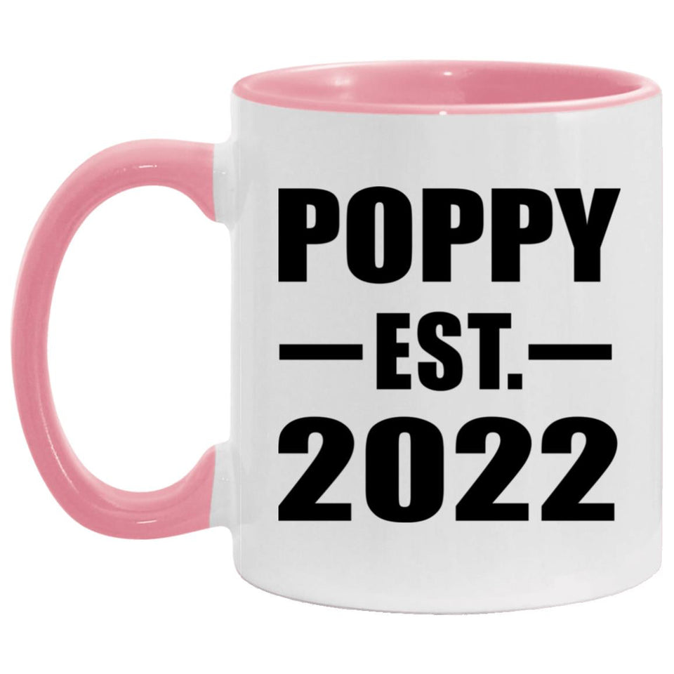 Poppy Established EST. 2022 - 11oz Accent Mug Pink
