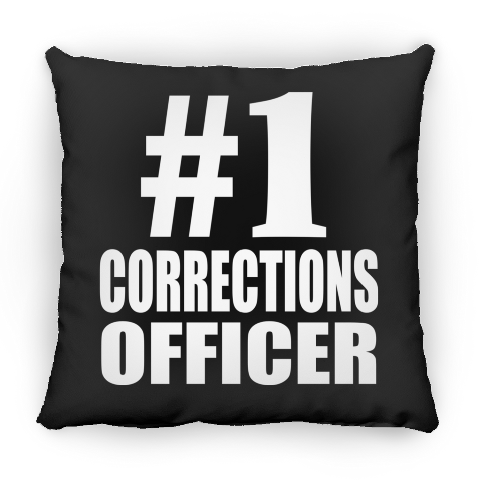 Number One #1 Corrections Officer - Throw Pillow Black
