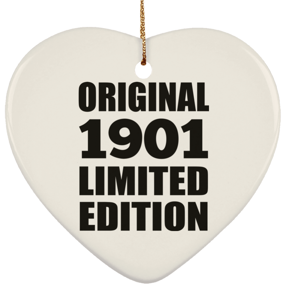 123rd Birthday Original 1901 Limited Edition - Heart Ornament