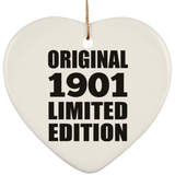123rd Birthday Original 1901 Limited Edition - Heart Ornament