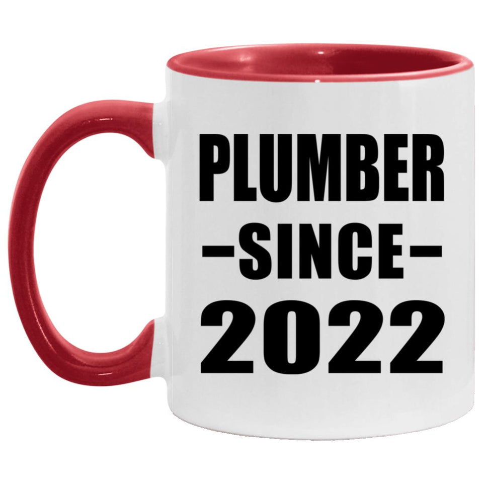 Plumber Since 2022 - 11oz Accent Mug Red