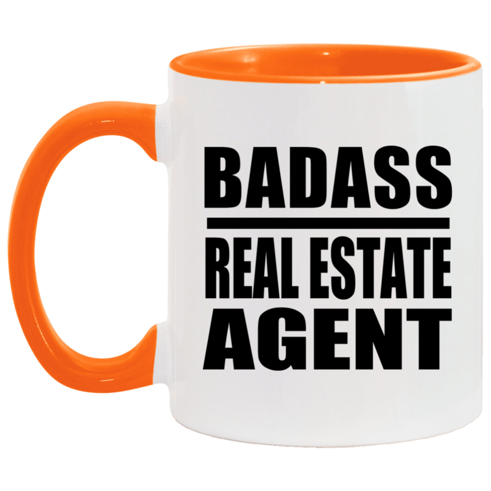 Badass Real Estate Agent - 11oz Accent Mug Orange