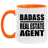 Badass Real Estate Agent - 11oz Accent Mug Orange