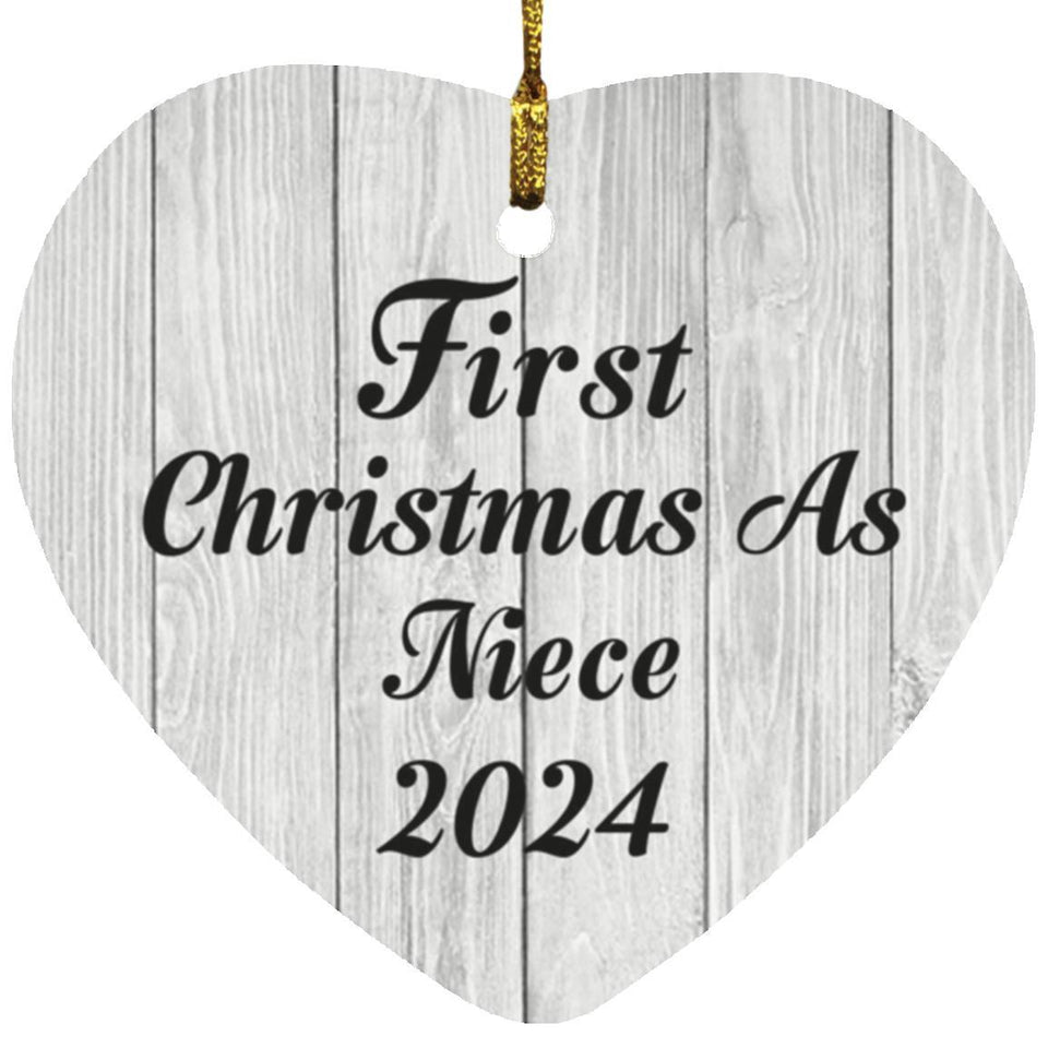 First Christmas As Niece 2024 - Heart Ornament F