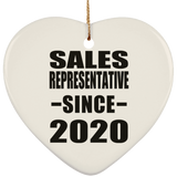 Sales Representative Since 2020 - Heart Ornament