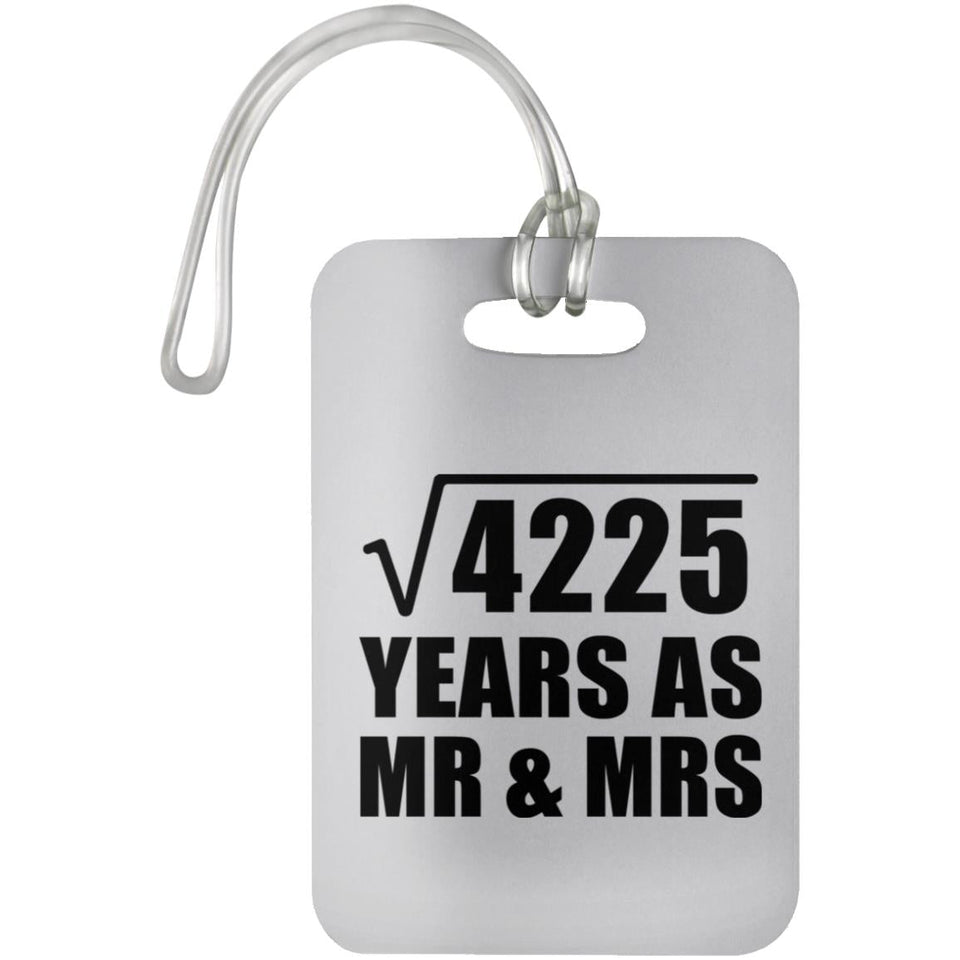65th Anniversary Square Root of 4225 Years As Mr & Mrs - Luggage Bag Tag