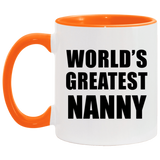 World's Greatest Nanny - 11oz Accent Mug Orange