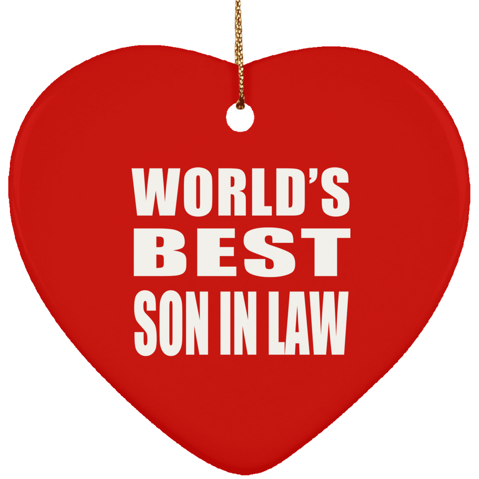 World's Best Son In Law - Heart Ornament