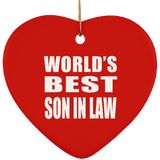World's Best Son In Law - Heart Ornament