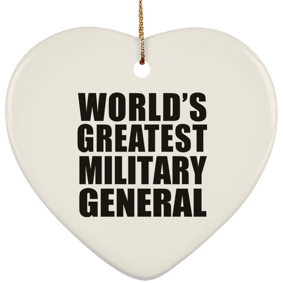 World's Greatest Military General - Heart Ornament