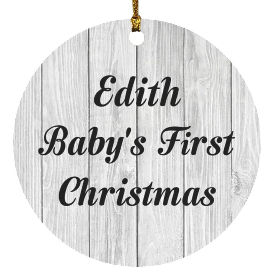 Edith Baby's First Christmas - Circle Ornament F