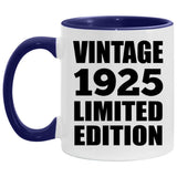 99th Birthday Vintage 1925 Limited Edition - 11oz Accent Mug Purple