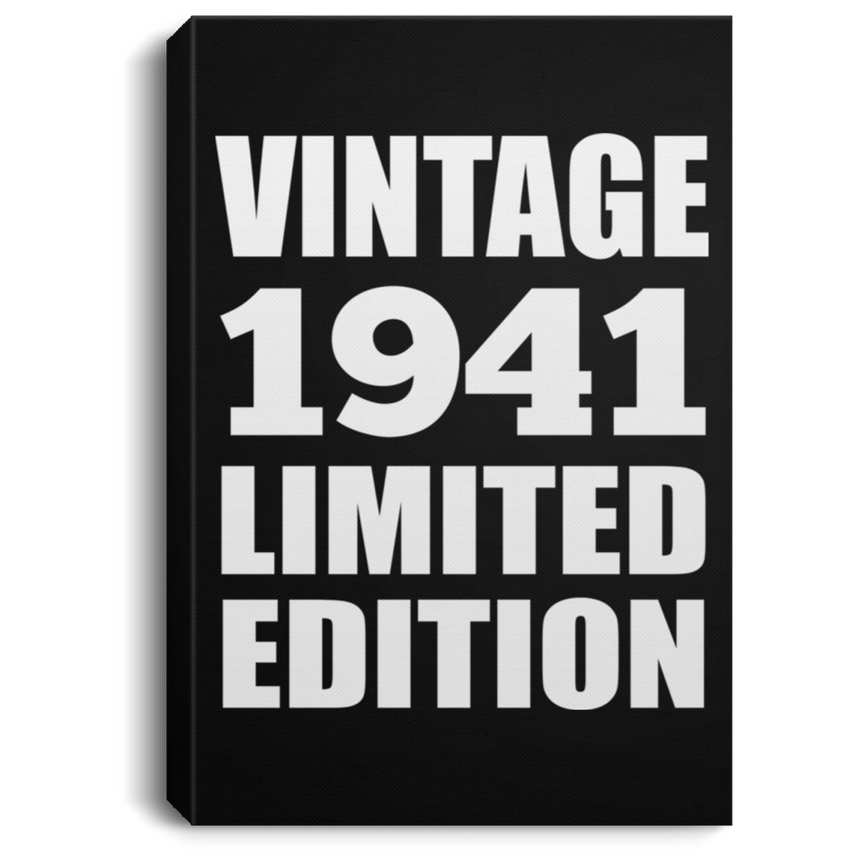 83rd Birthday Vintage 1941 Limited Edition - Canvas Portrait