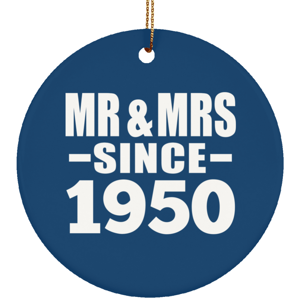 74th Anniversary Mr & Mrs Since 1950 - Circle Ornament