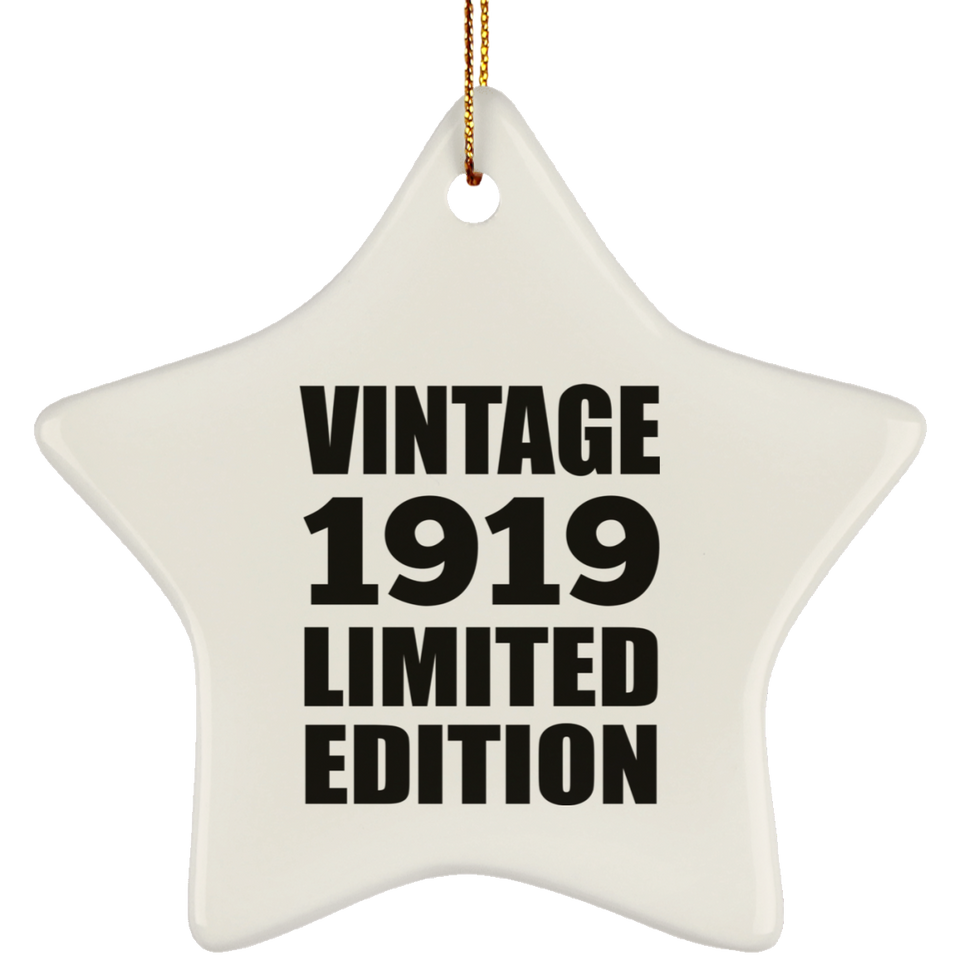 105th Birthday Vintage 1919 Limited Edition - Star Ornament