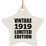 105th Birthday Vintage 1919 Limited Edition - Star Ornament