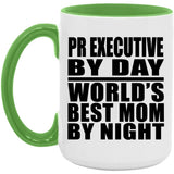 Pr Executive By Day World's Best Mom By Night - 15oz Accent Mug Green