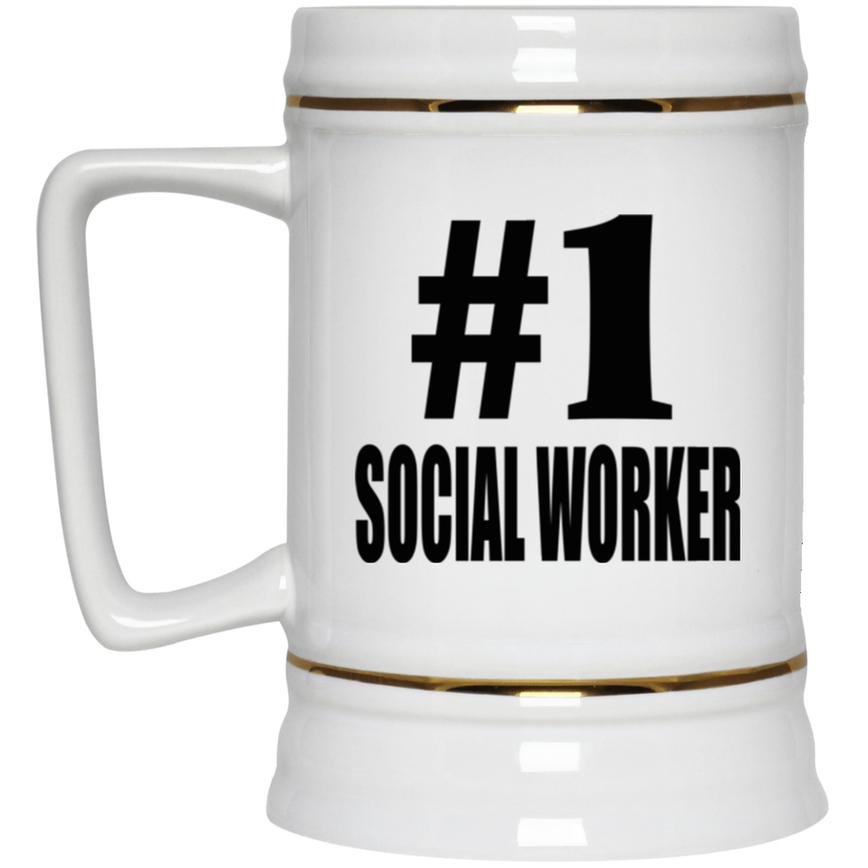 Number One #1 Social Worker - Beer Stein