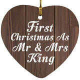 First Christmas As Mr & Mrs King - Heart Ornament D