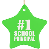 Number One #1 School Principal - Star Ornament