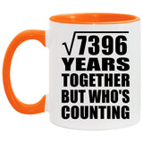 86th Anniversary Square Root of 7396 Years Who's Counting - 11oz Accent Mug Orange