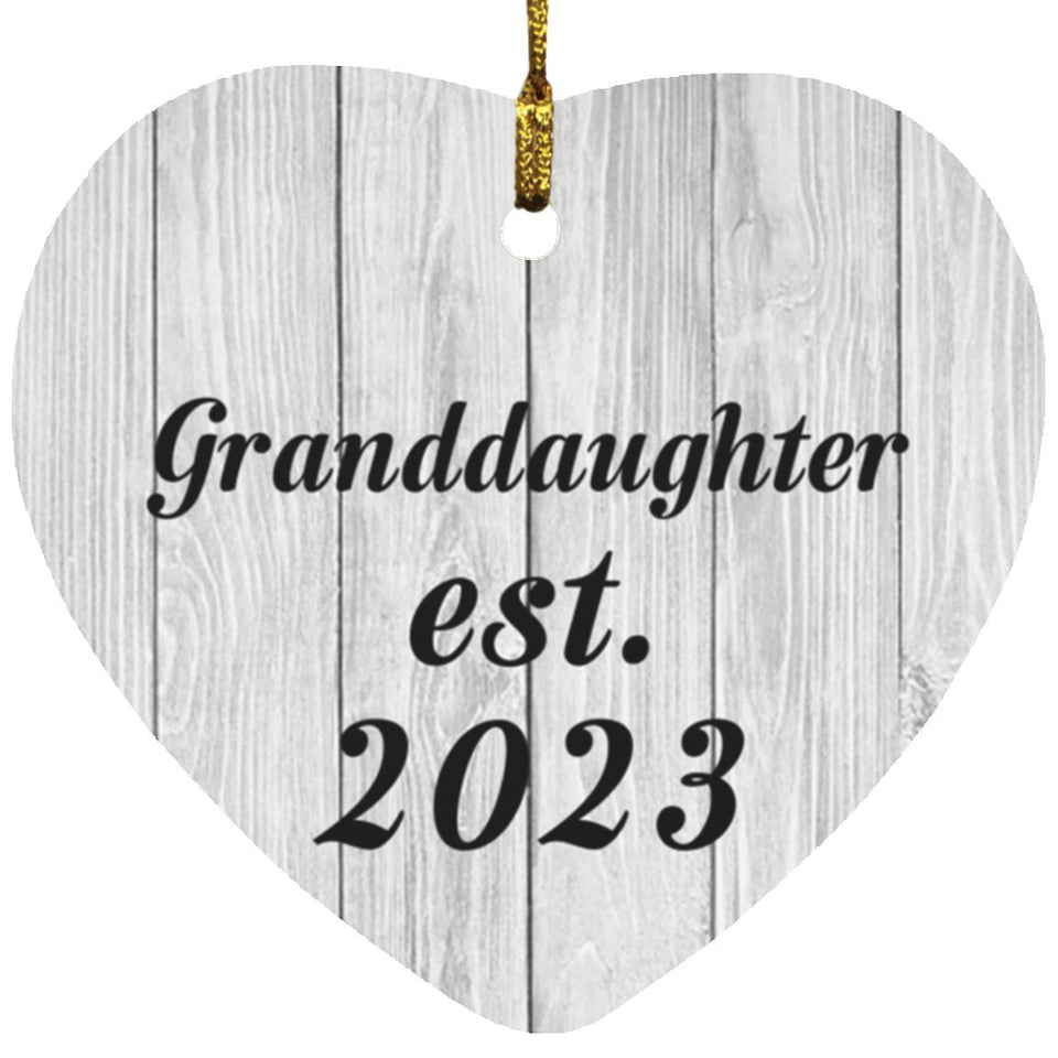 Granddaughter Established Est. 2023 - Heart Ornament F