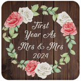 First Year As Mrs & Mrs 2024 - Drink Coaster A