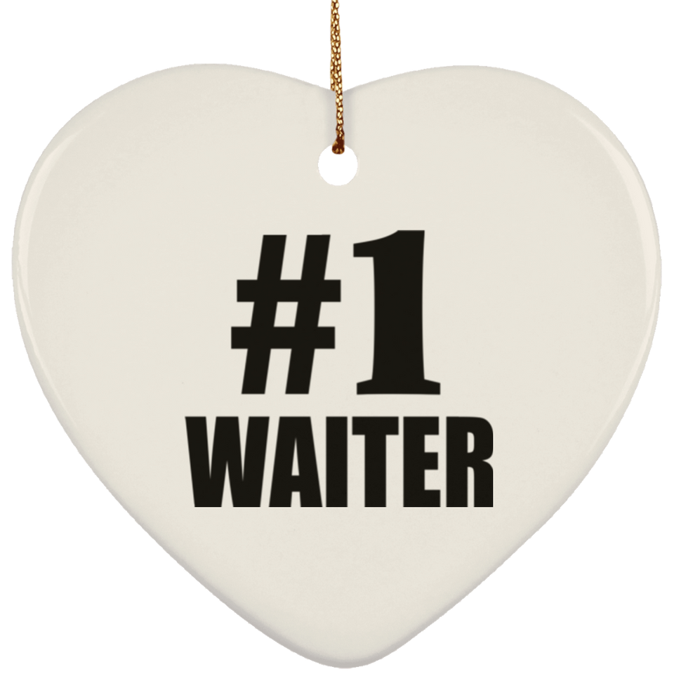 Number One #1 Waiter - Heart Ornament