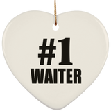 Number One #1 Waiter - Heart Ornament