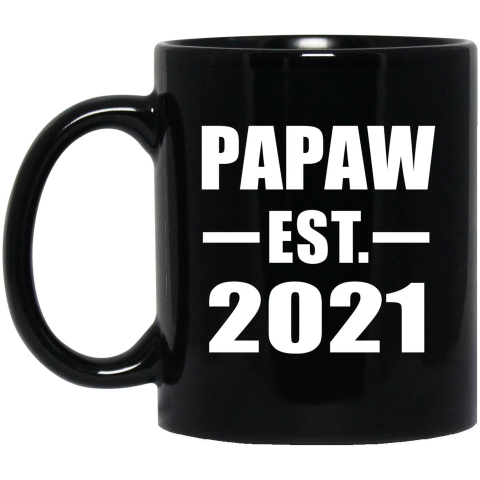 Papaw Established EST. 2021 - 11oz Coffee Mug Black