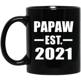 Papaw Established EST. 2021 - 11oz Coffee Mug Black