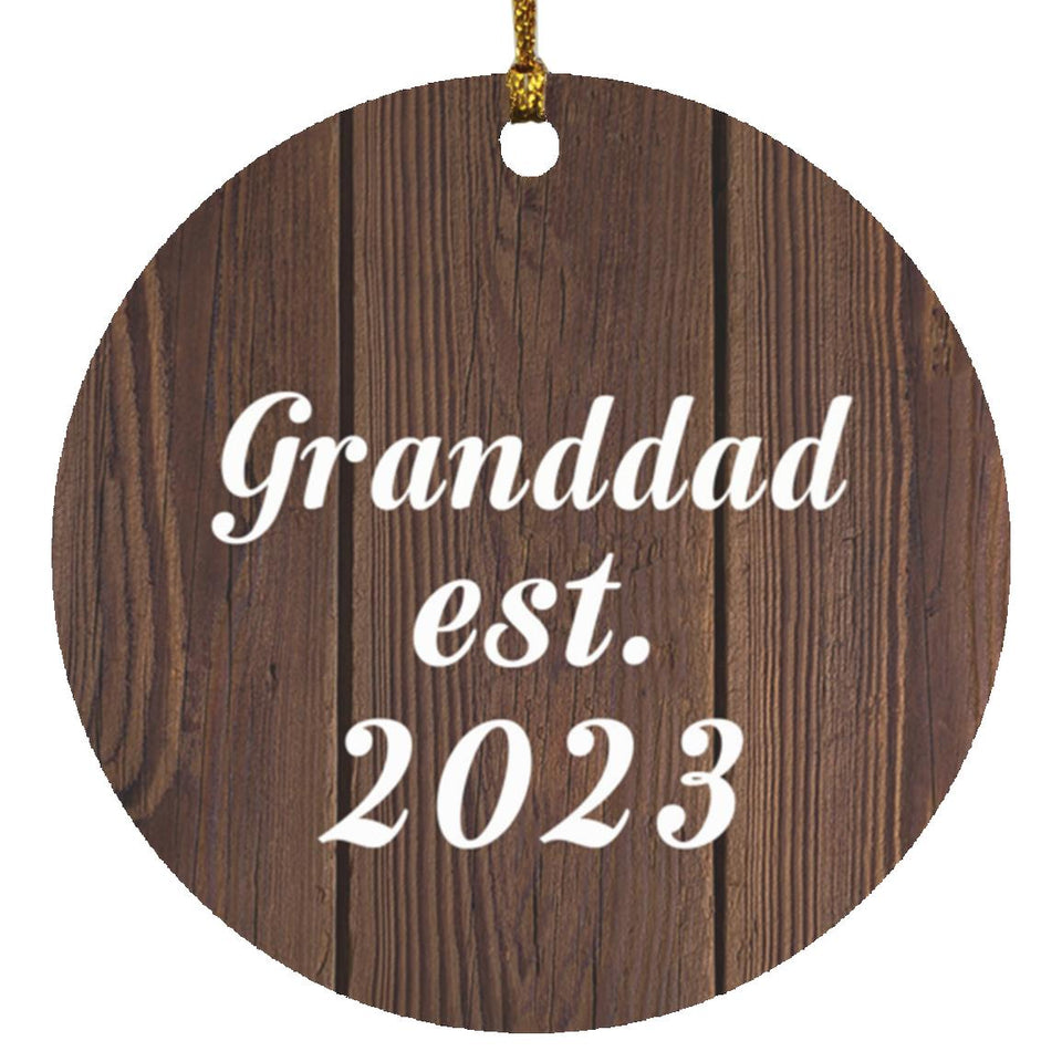 Granddad Established EST. 2023 - Circle Ornament D