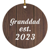 Granddad Established EST. 2023 - Circle Ornament D